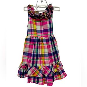 Chaps girls dress adorable plaid 4T EUC
